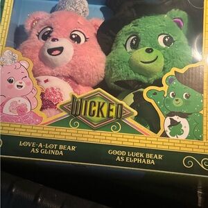 Care Bears Wicked Love-a-Lot Bear Pink and Good Luck Bear Green Set